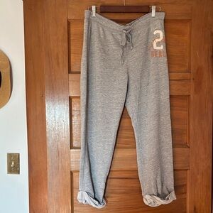 Hollister Gray Sweatpants with Orange Print